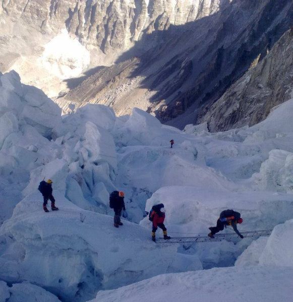 Khumbu Ice Fall on the South Col Route for Mount Everest