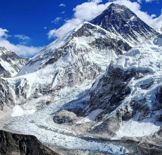Mount Everest above Khumbu Glacier