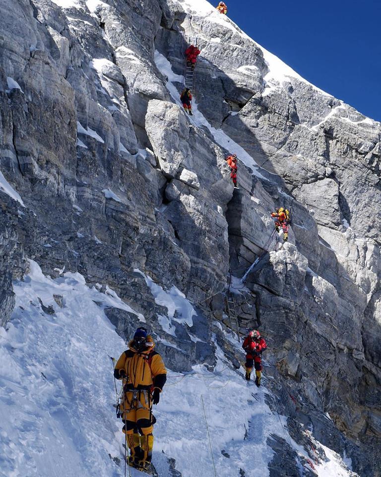 The3 ladders on the North Face of Mount Everest
