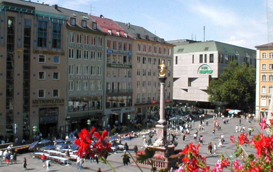 Marienplatz in Munich in Bavaria in Germany