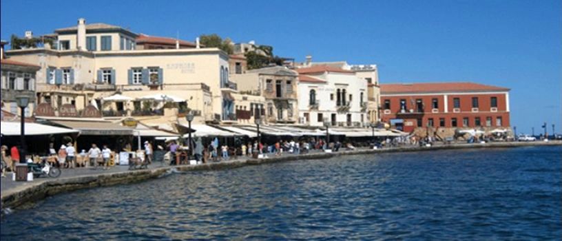 Chania Harbour on Greek Island of Crete