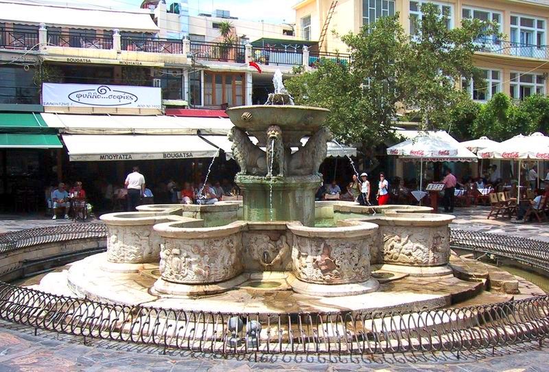 Morozini Fountain in Iraklio on Greek Island of Crete