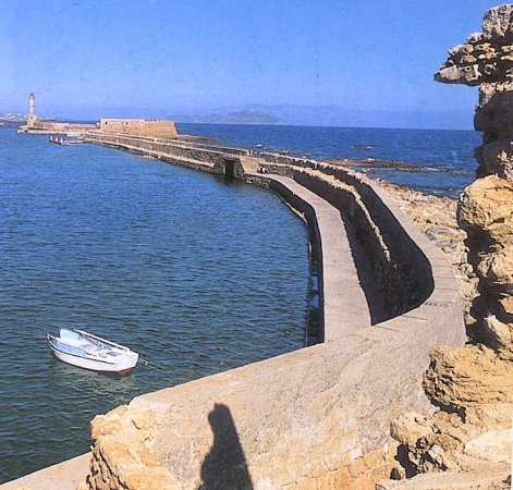 Harbour Wall at Chania on the Greek Island of Crete