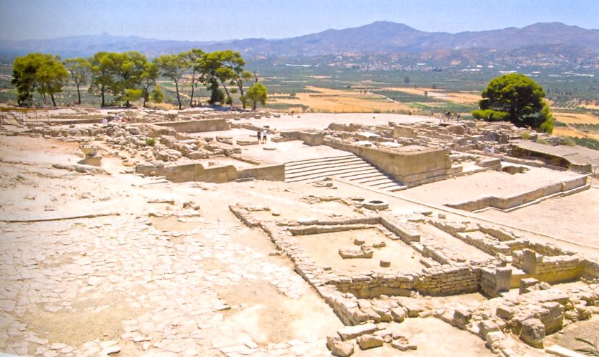 Ruins of Palace at Phaistos on the Greek Island of Crete