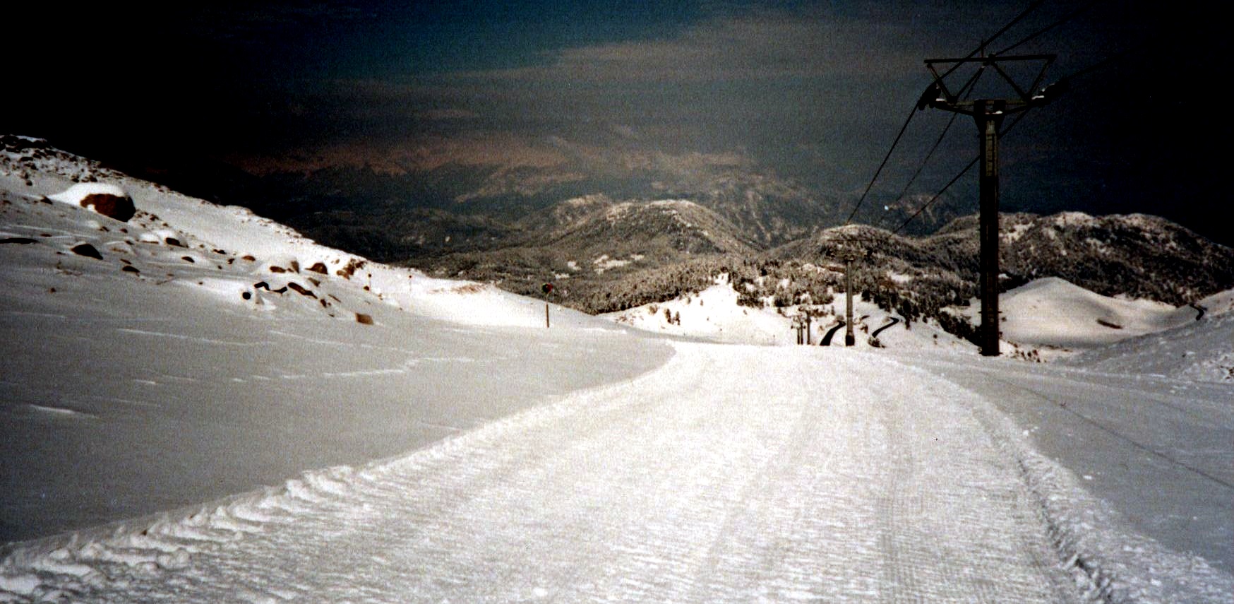 Ski Lifts and Ski Slopes on Mount Parnassus in Greece