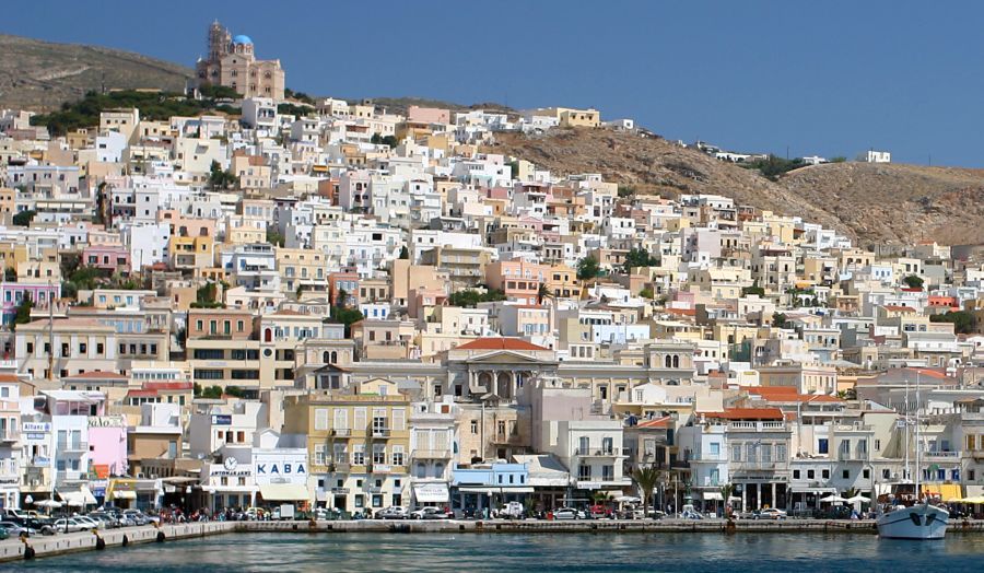 Ermoupoli, the "Queen of the Cyclades" on the Island of Syros in Greece