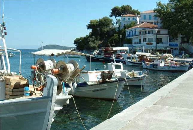 Harbour on Skiathos Island in the Sporades Islands of Greece