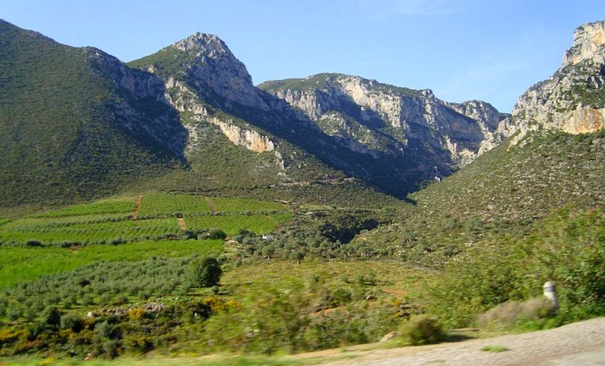 Arkadian Mountains near Andritsena Village in the Peloponnese of Greece