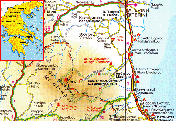 Location Map for Mt.Olympus