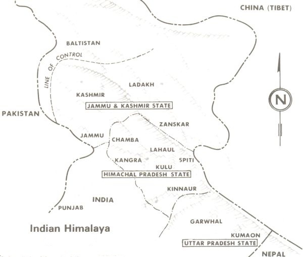 Map of the India Himalaya