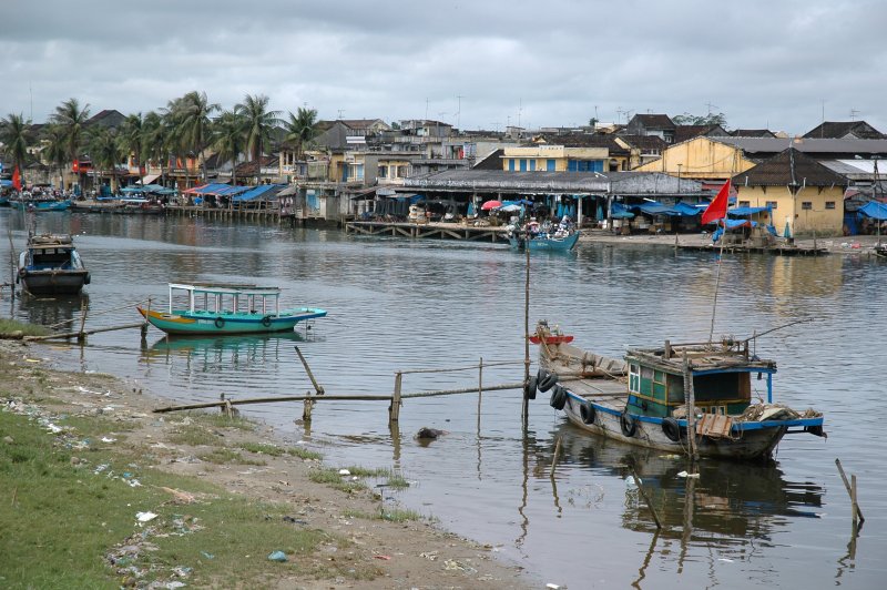 Riverside in Hoi An fishing village in Vietnam