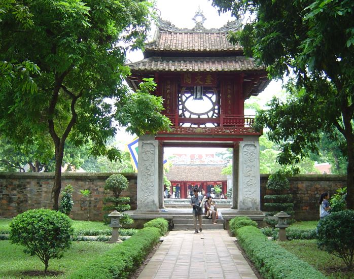 Entrance to Temple of Literature ( Van Mieu ) in Hanoi
