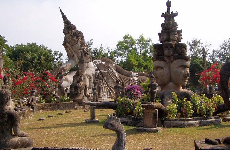 Sculptures in Buddha Park near Vientiane