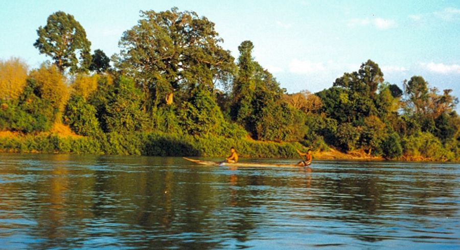 Canoe on Mekong River