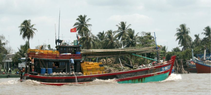 Fishing Boat on the Mekong Delta