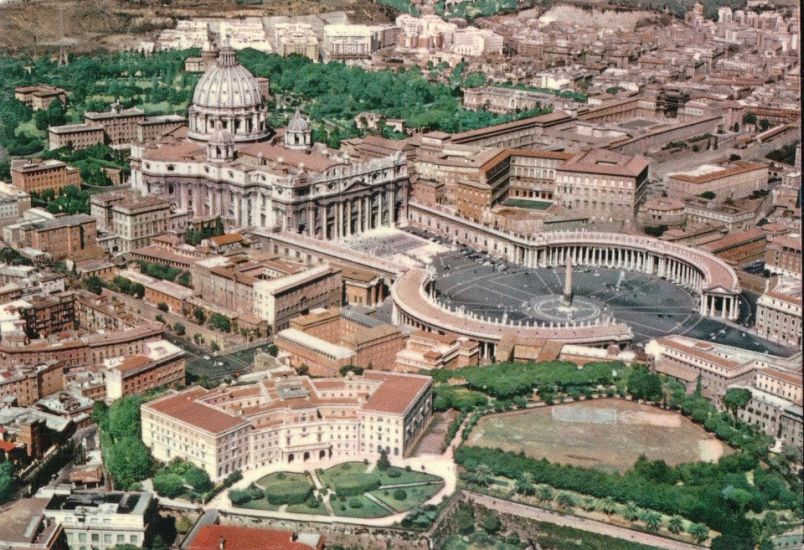 Aerial View over Saint Peter's in Vatican City