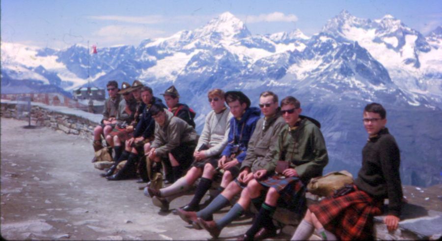 Members of 24th Glasgow ( Bearsden ) Scout Group at the Gornergrat