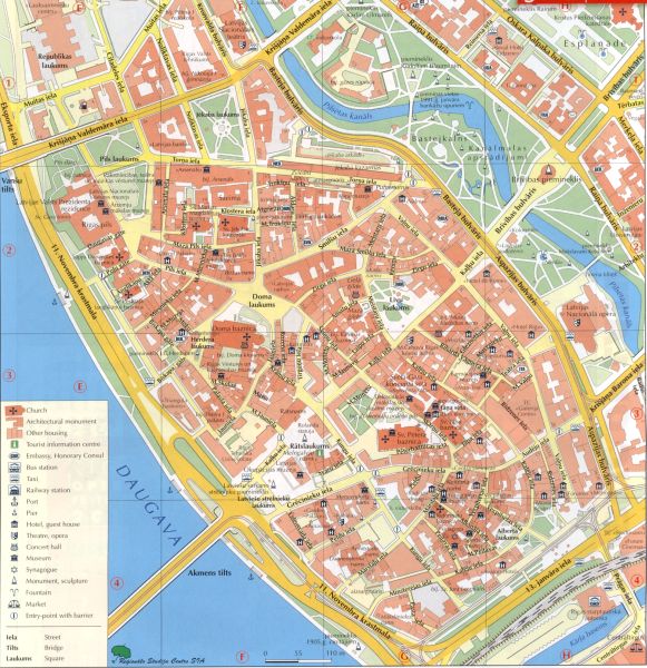 Map of The Old City of Riga