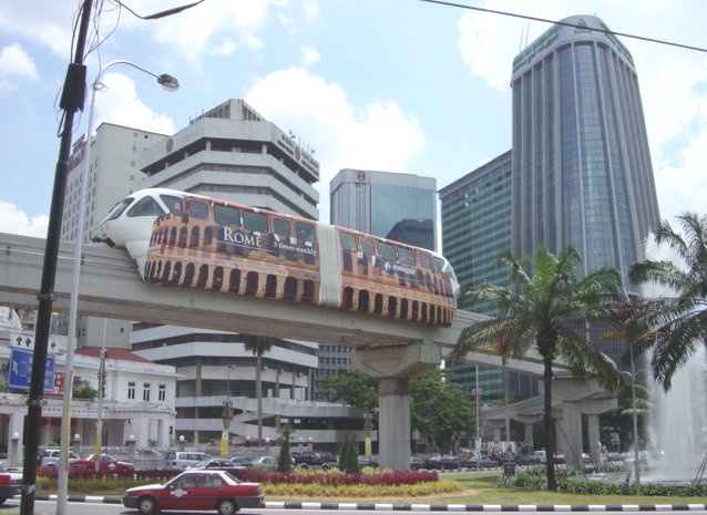 overhead monorail in Kuala Lumpur