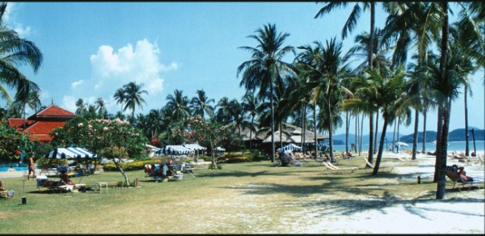 Beach Resort at Pantai Tengah on Pulau Langkawi in West Malaysia