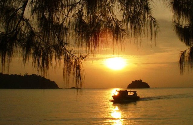 Sunset on Pulau Pangkor off West Coast of Peninsular Malaysia
