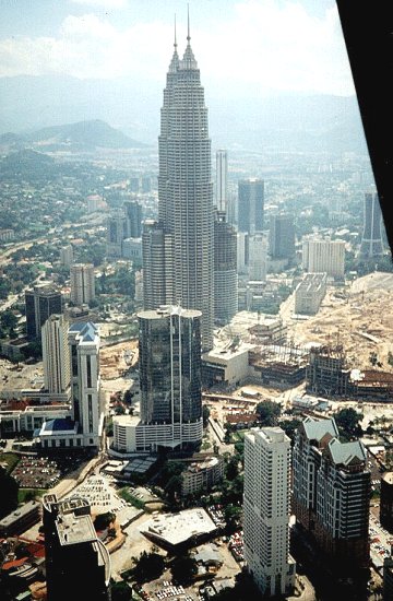 Petronas Towers from Telekom Tower in Kuala Lumpur