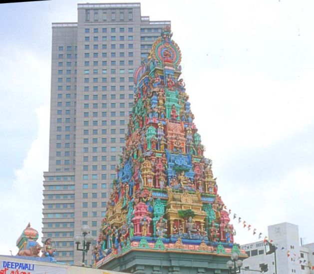 Stupa on Sri Mariamman Temple in Johore Bahru