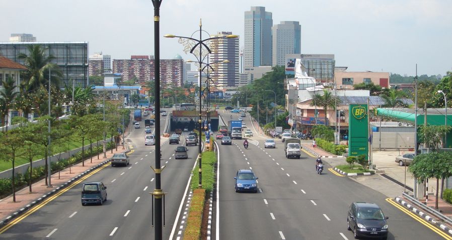 City Centre Highway in Johore Bahru in Malaysia