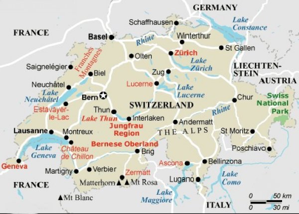 Switzerland Map