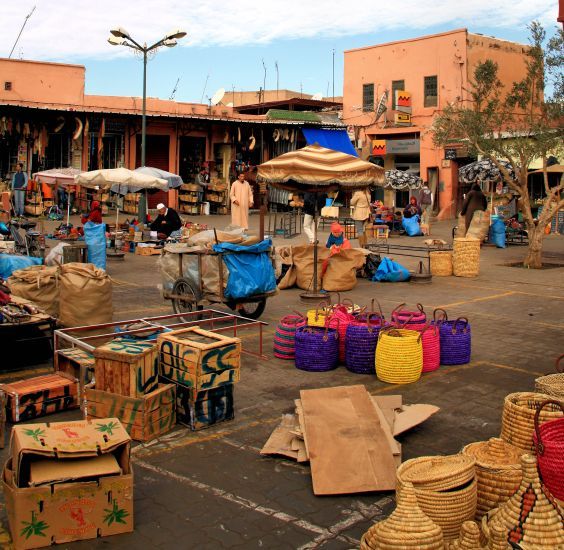 traditional market ( souk ) in Marrakesh