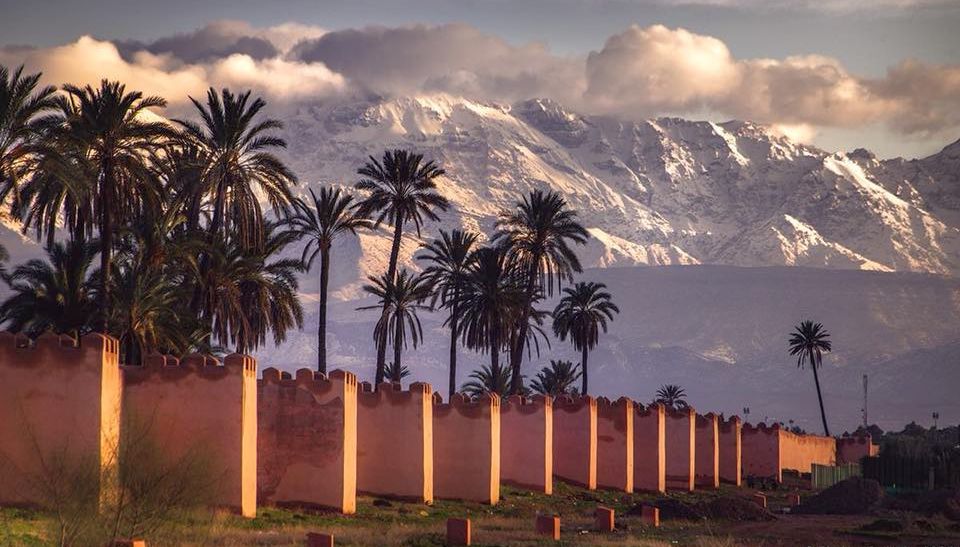 High Atlas from Marrakesh in Morocco