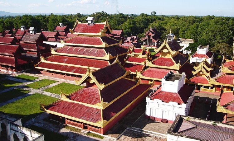 Royal Palace Complex in Mandalay in northern Myanmar / Burma