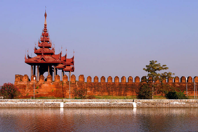 Moat and Watch Tower on Mandalay Fort