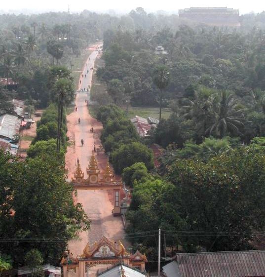 View from Mahazedi Paya at Bago / Pegu in Myanmar ( Burma )