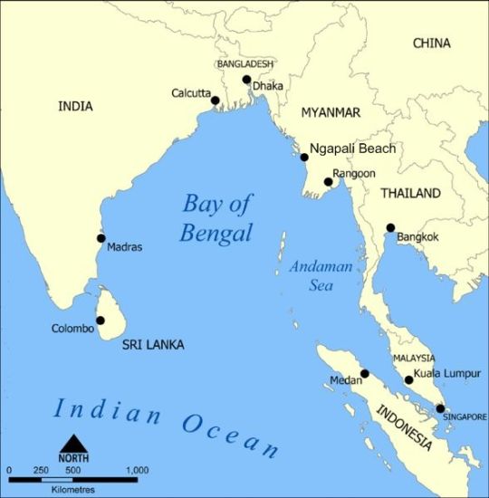 Map of the Bay of Bengal