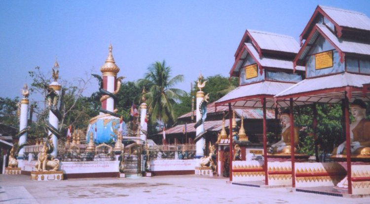 Temple in Dalah on Yangon River in Yangon ( Rangoon ) in Myanmar ( Burma )