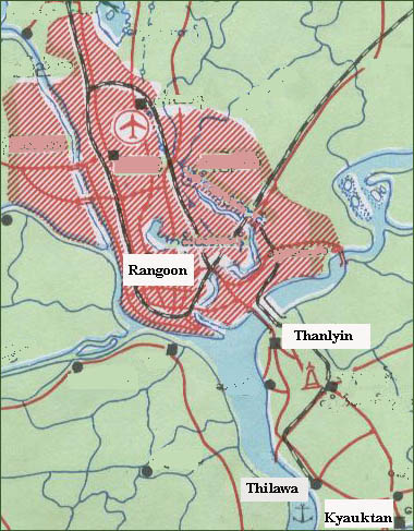Location Map of Rangoon ( Yangon )
