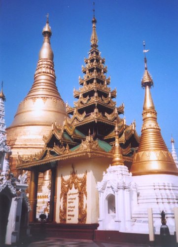 Upper platform of Shwedagon Paya in Yangon ( Rangoon ) in Myanmar ( Burma )