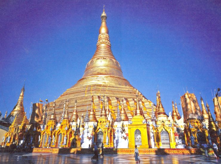 Stupa at Shwedagon Paya in Yangon ( Rangoon ) in Myanmar ( Burma )