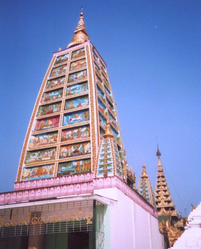 Stupa on Upper platform of Shwedagon Paya in Yangon ( Rangoon ) in Myanmar ( Burma )