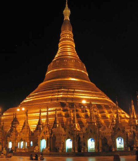 Shwedagon Paya in Yangon ( Rangoon ) in Myanmar ( Burma )