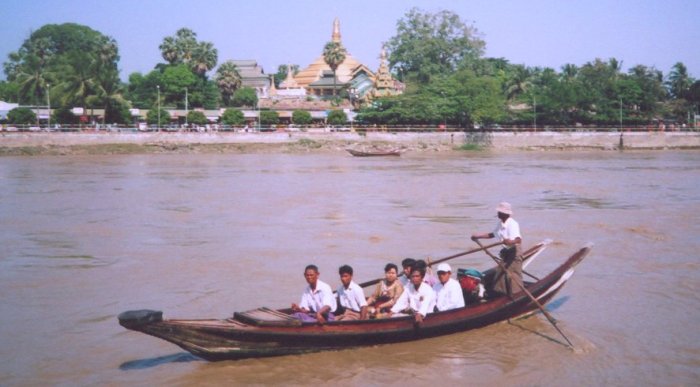 Ferry boat to Yele Paya at Kyauktan in Myanmar ( Burma )