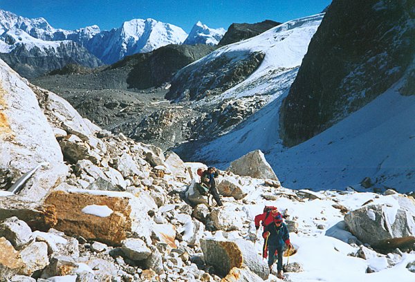 Dom Blanc and Langshisa Ri on ascent to Ganja La