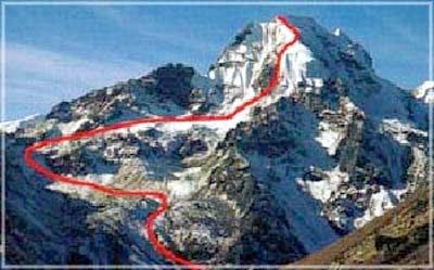 Naya Kanga ascent route