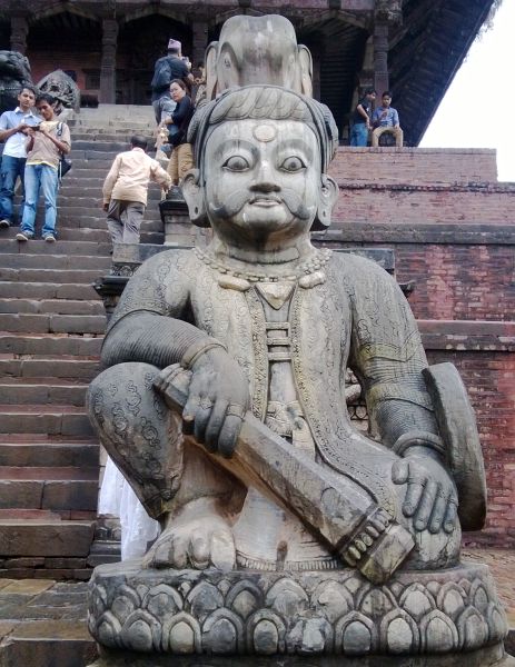 Idol on Nyatapola Temple Steps at Bhaktapur