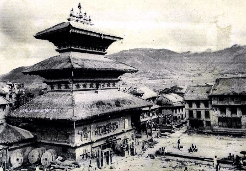 Bhairav Temple at Bhaktapur - old photograph - 1970