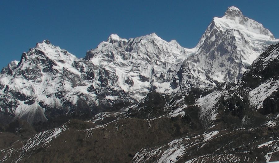 Mount Jannu ( Khumbakharna ) from Sinian La on route from Yalung to Ghunsa