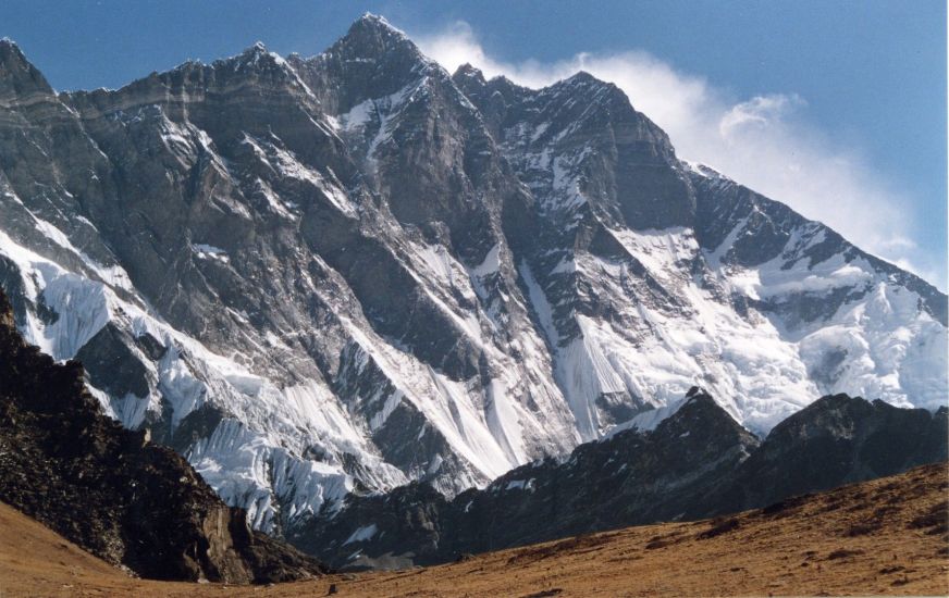 Mount Lhotse from Chukhung Ri in the Imja Khosi Valley in the Khumbu Region of the Nepal Himalaya