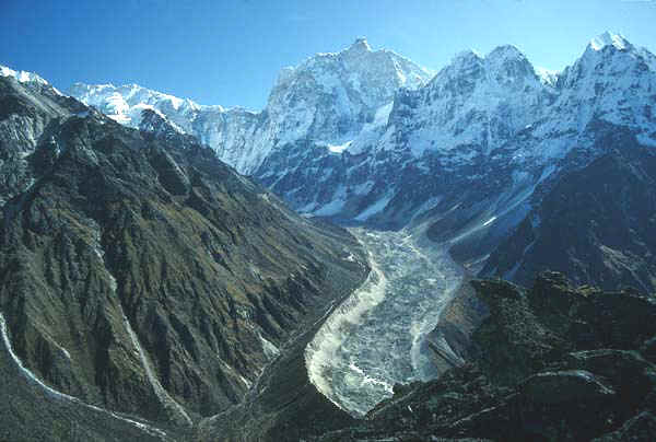 Jannu ( Khumbakharna ) from above Kambachen in the Ghunsa Khola Valley