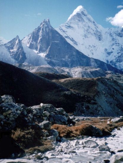 Ama Dablam from Chhukhung in Imja Khosi Valley in the Khumbu Region of the Nepal Himalaya